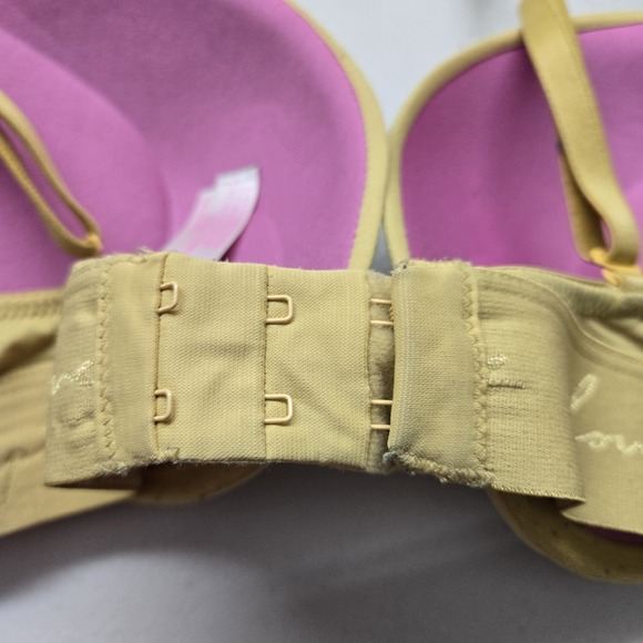 PINK Women Bra 36B Yellow Wear Everywhere Super Push Up Underwire - Picture 9 of 10
